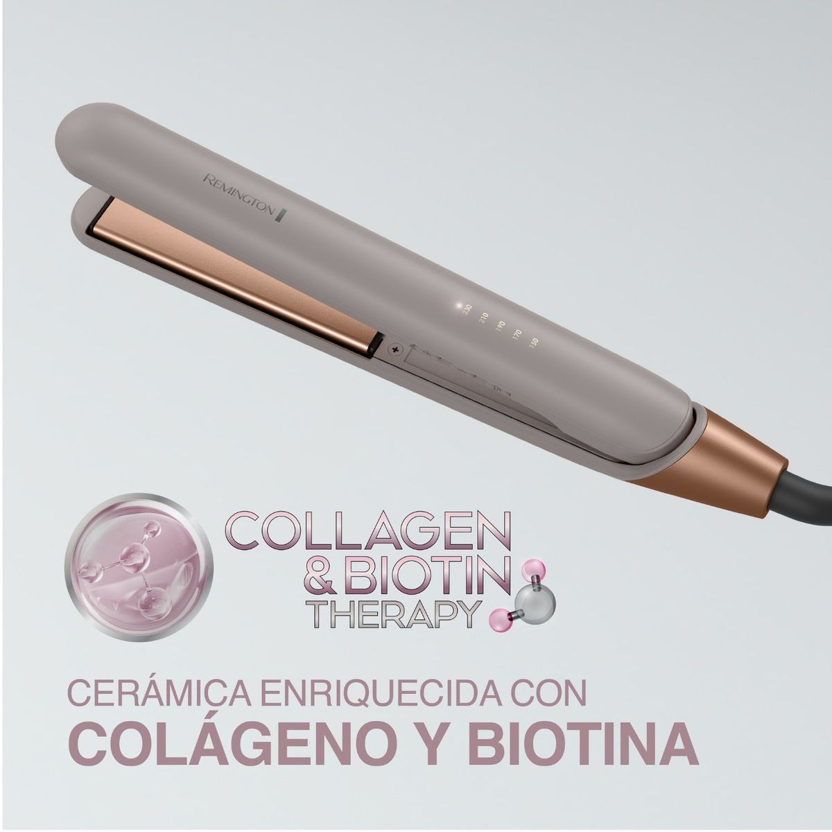 REMINGTON - Plancha para Cabello Remington con Colágeno y Biotina, Control Antifrizz, S31A
