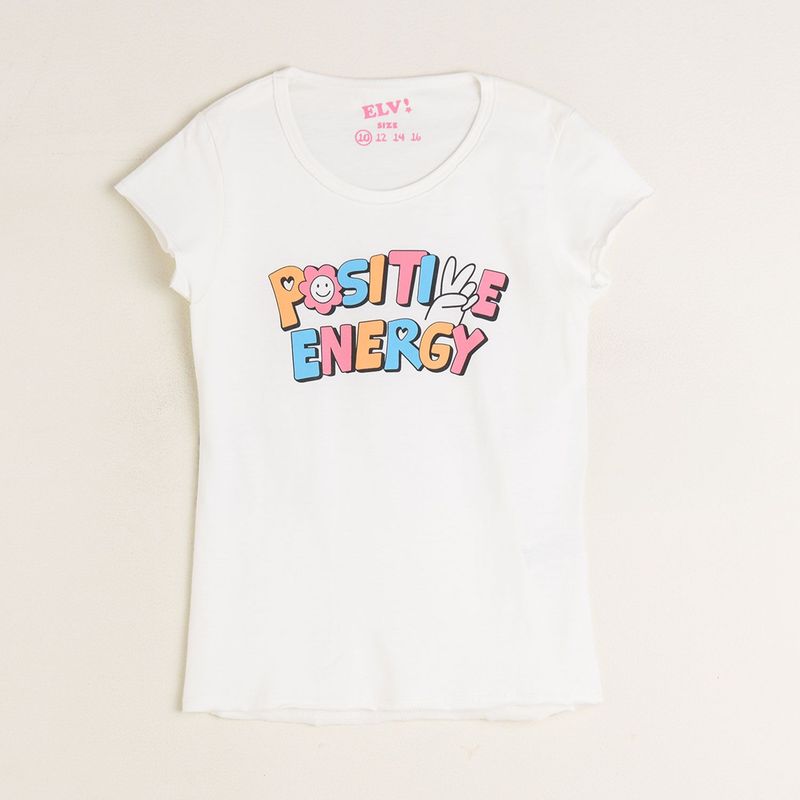 ELV - Camiseta Niña con Estampado Manga corta Algodón ELV