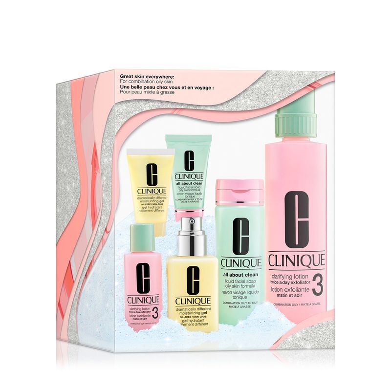 CLINIQUE - Set de tratamiento facial 3 Step Iiiiv Combin Oily Skin Clinique Incluye: 6 Productos