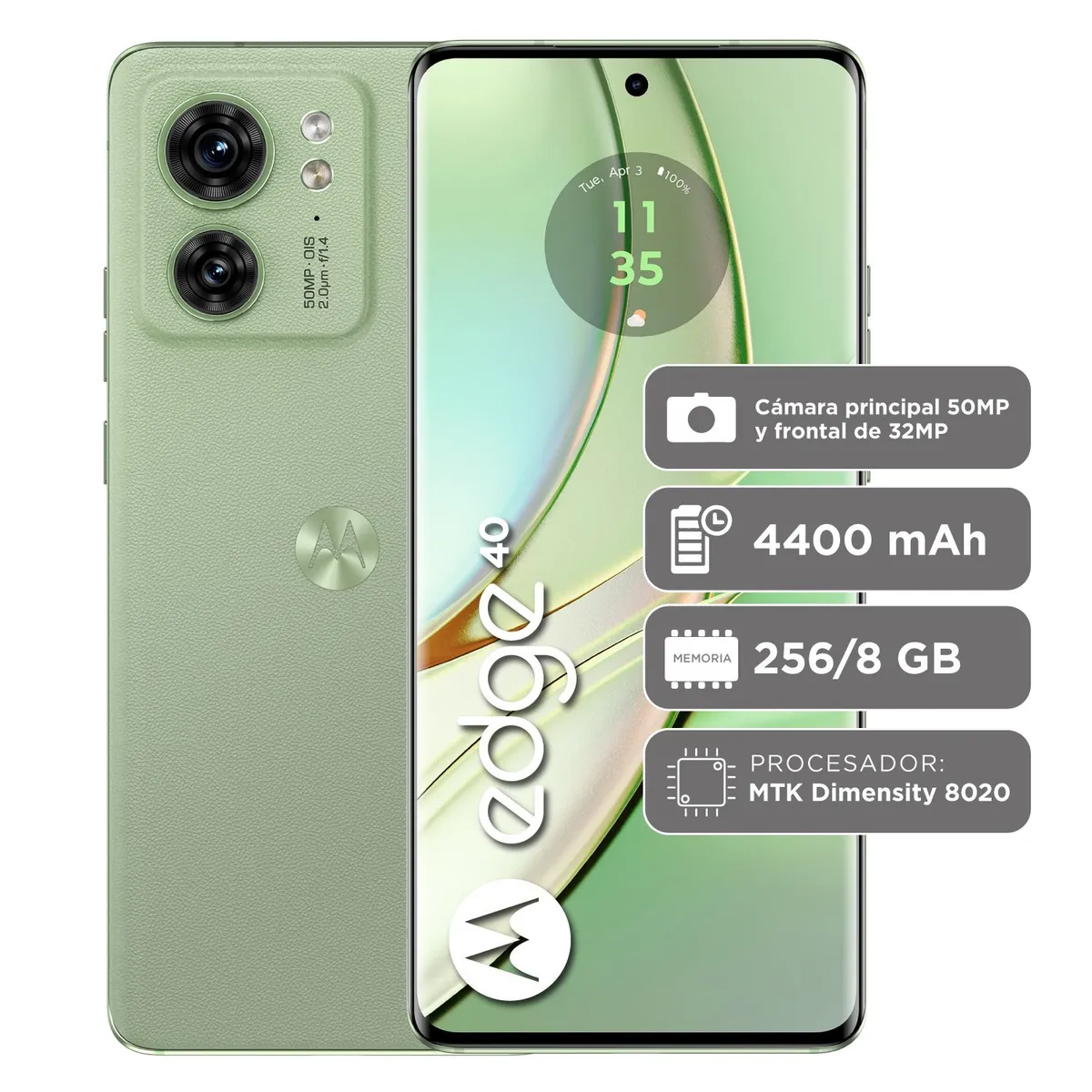 MOTOROLA - Celular Motorola Edge 40 5G 256GB | 8GB RAM | Camara Posterior 50MP | Pantalla 6.5 Pulgadas