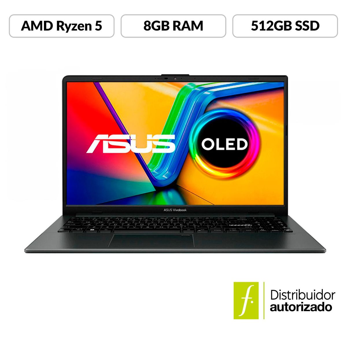 ASUS - Portátil Asus Vivobook Go 15 OLED | Ryzen 5 | 8GB de RAM | 512GB SSD Almacenamiento | Windows 11 | Pantalla OLED 15.6 Pulgadas | Computador Portatil 