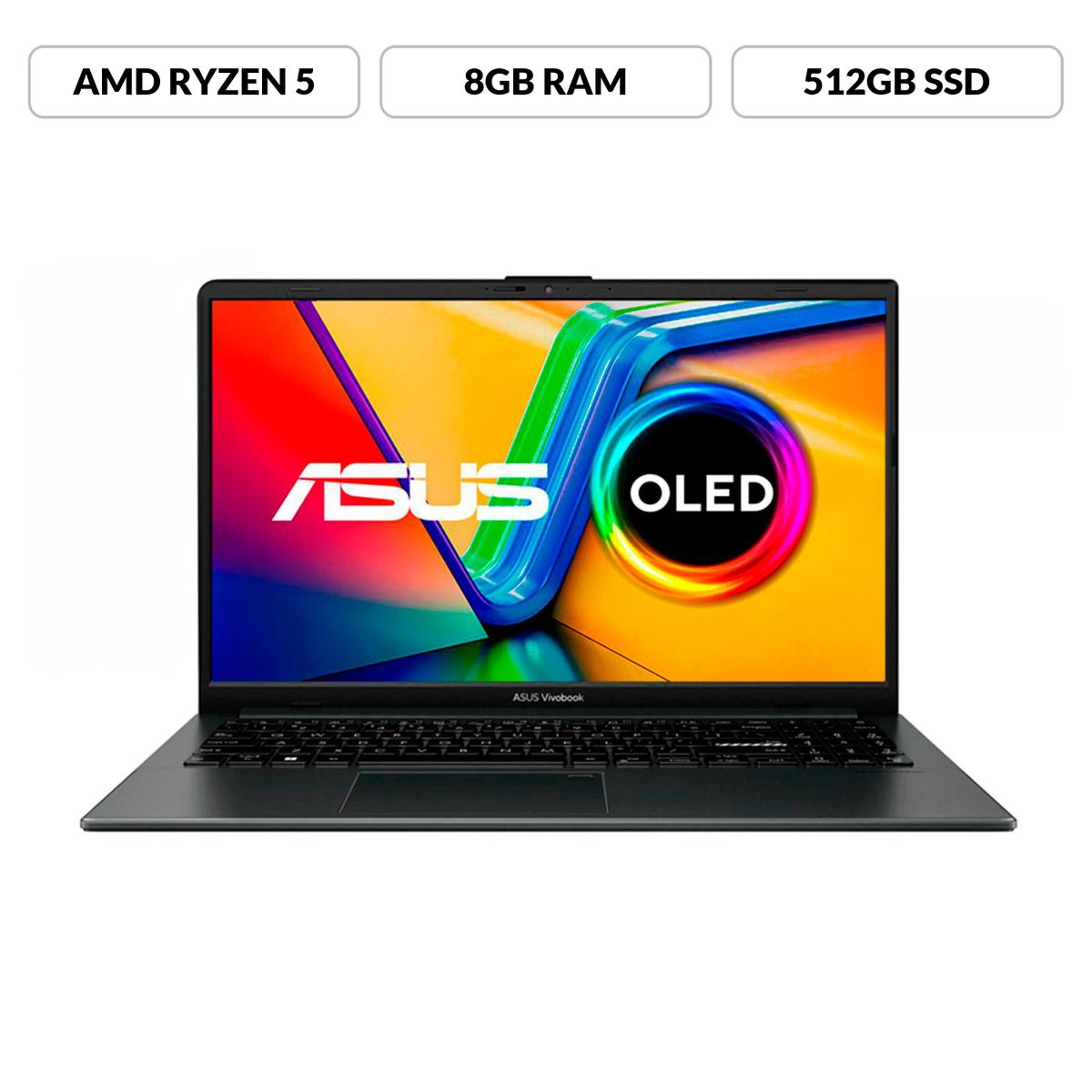ASUS - Portátil Asus Vivobook Go 15 OLED | Ryzen 5 | 8GB de RAM | 512GB SSD Almacenamiento | Windows 11 | Pantalla OLED 15.6 Pulgadas | Computador Portatil 