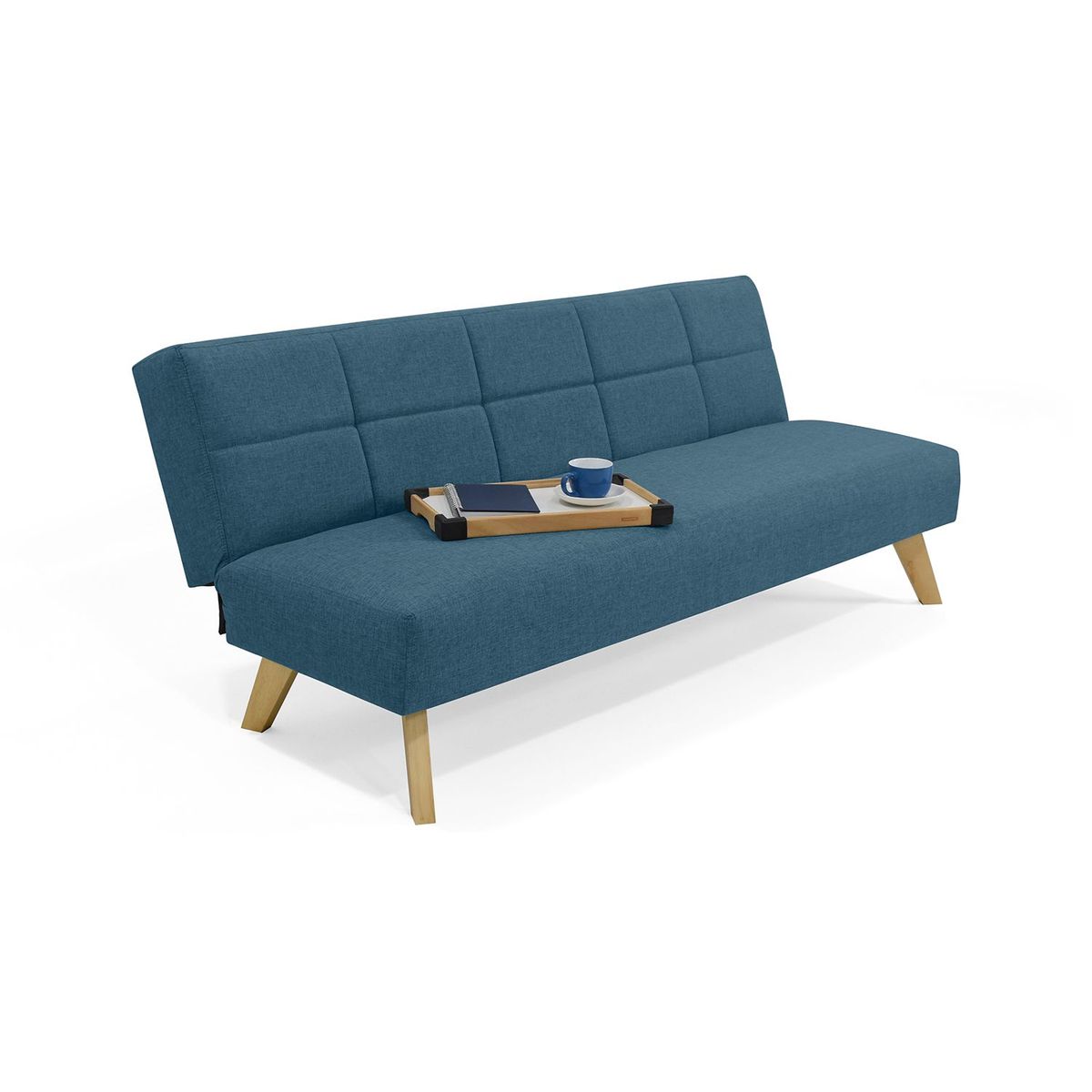 MICA - Sofá Cama Moderno en Poliéster de 3 Puestos 78 x 180 x 75 cm Nevada Mica