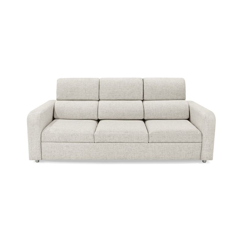 MICA - Sofá Moderno en Poliéster 3 Puestos Bermeo 207 x 95 x 90 Taupe Mica