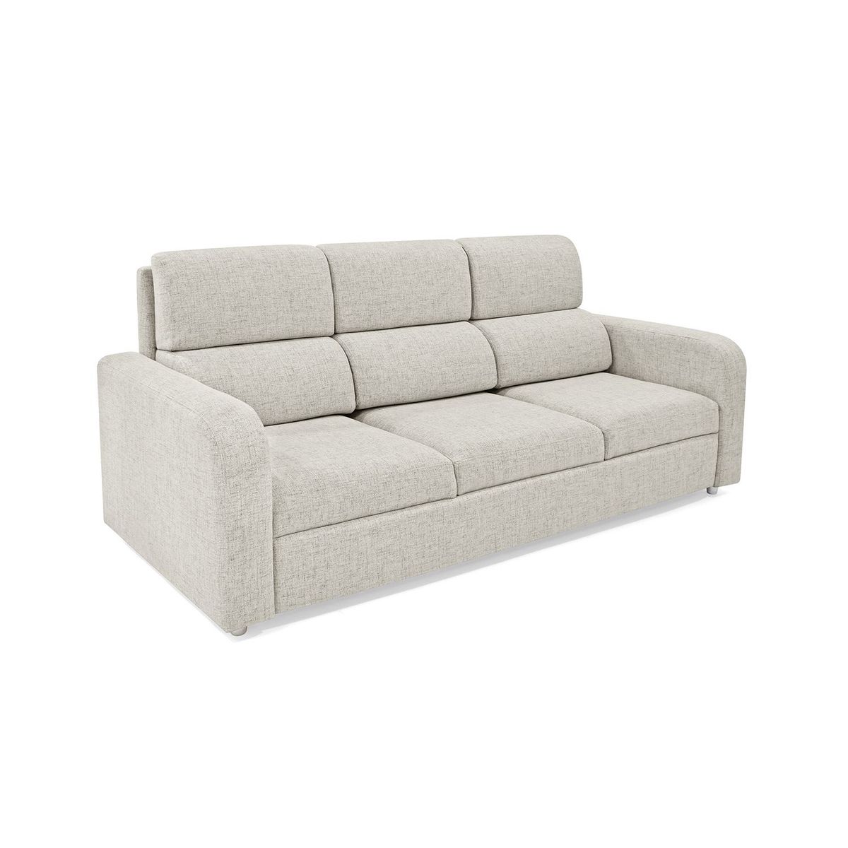 MICA - Sofá Moderno en Poliéster 3 Puestos Bermeo 207 x 95 x 90 Taupe Mica