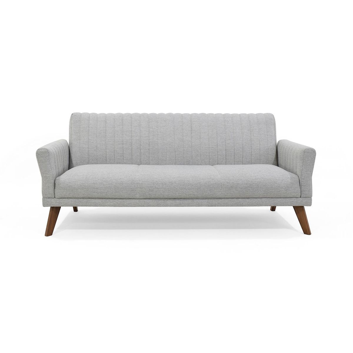 MICA - Sofá Cama Moderno en Poliéster 3 Puestos Polonia 205 x 87 x 85 Gris Mica