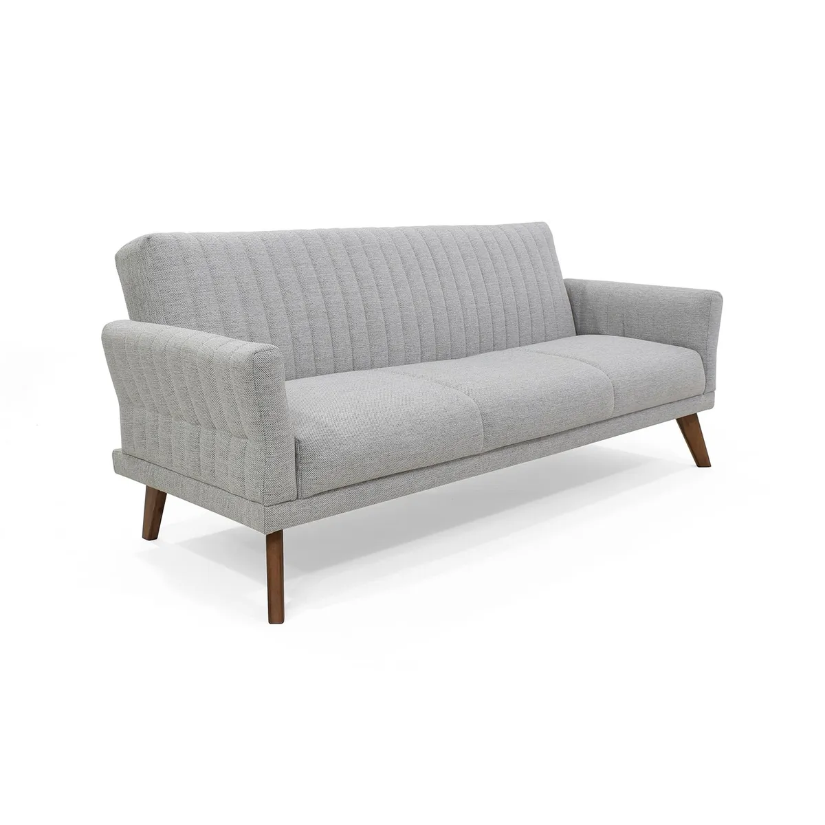 MICA - Sofá Cama Moderno en Poliéster 3 Puestos Polonia 205 x 87 x 85 Gris Mica