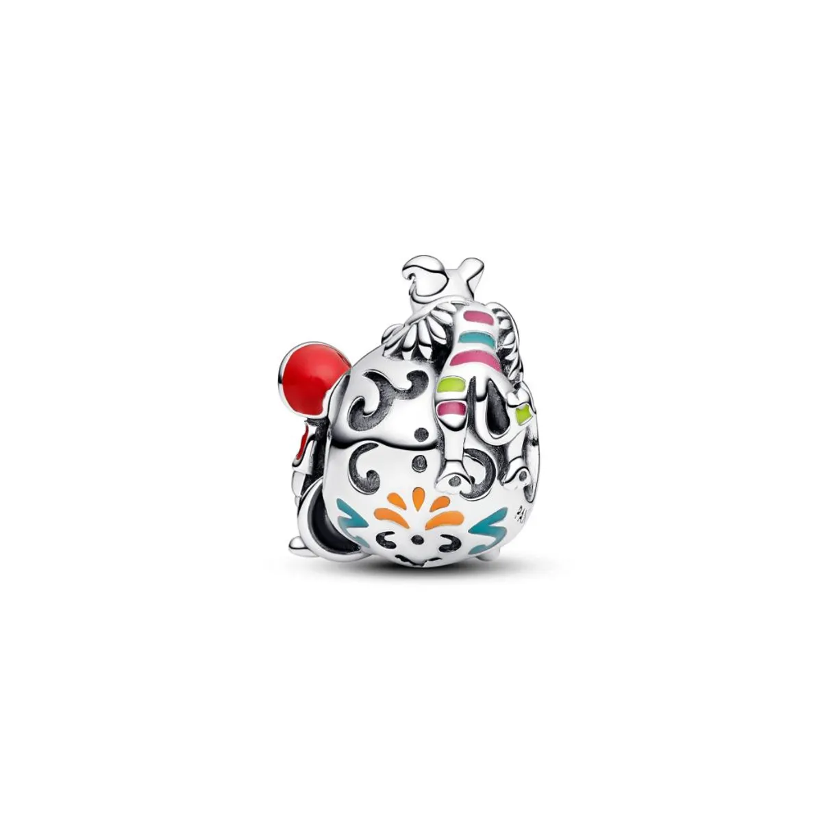 PANDORA - Charm Pandora Calavera de Miguel y Dante de Coco de Disney Pixar que Brilla en la Oscuridad Plata Esterlina