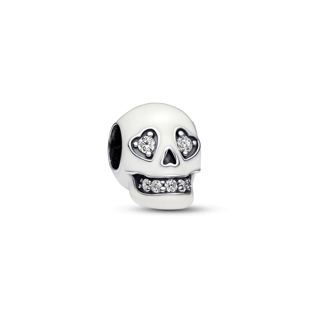 PANDORA - Charm Pandora Calavera Brillante que Brilla en la Oscuridad Plata Esterlina