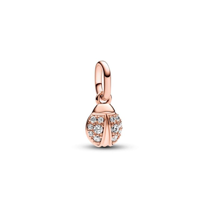 PANDORA - Charm Pandora ME Mini Colgante Mariquita de la Suerte Recubrimiento en Oro Rosa