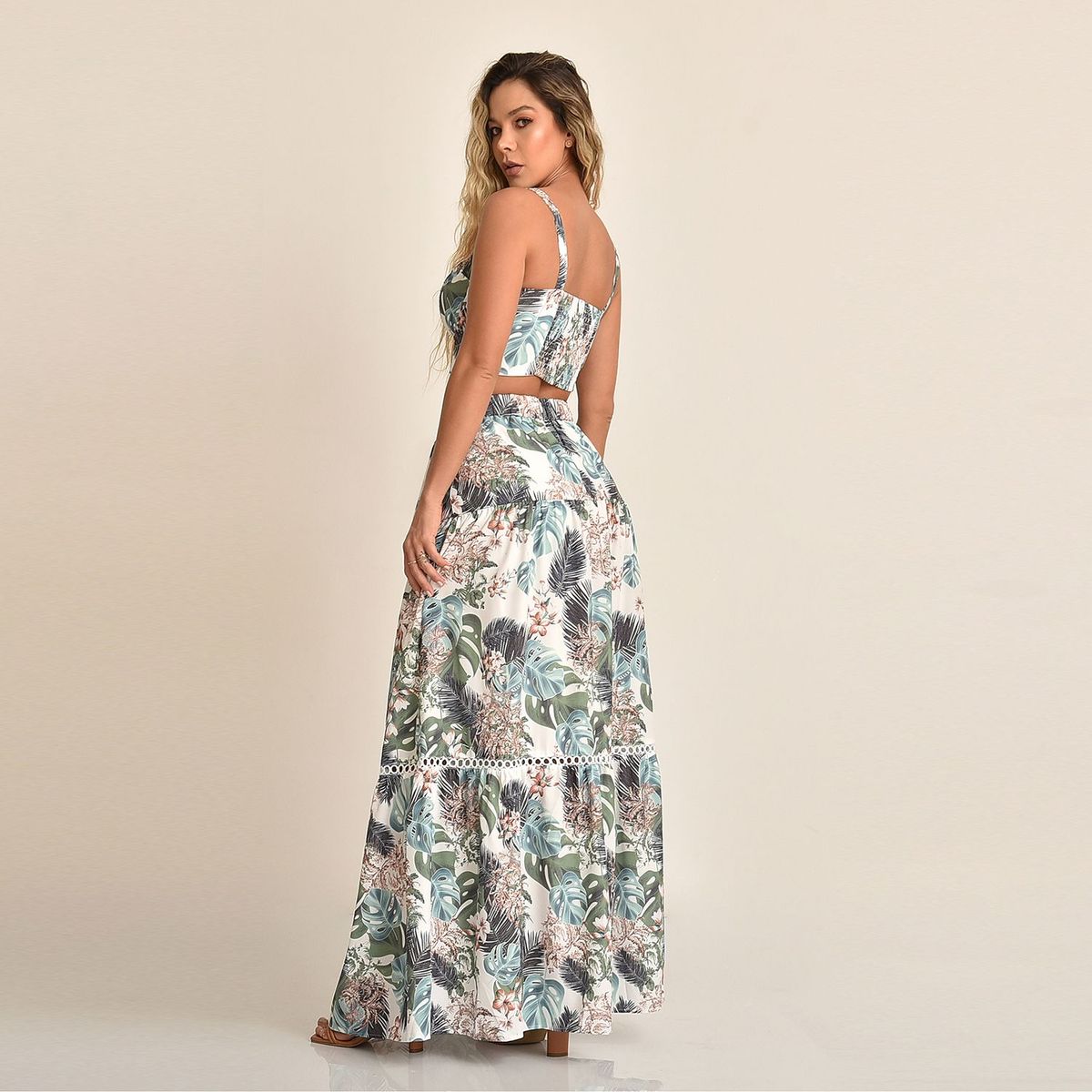 PRIMIA - Conjunto de falda Larga con Estampado para Mujer Primia