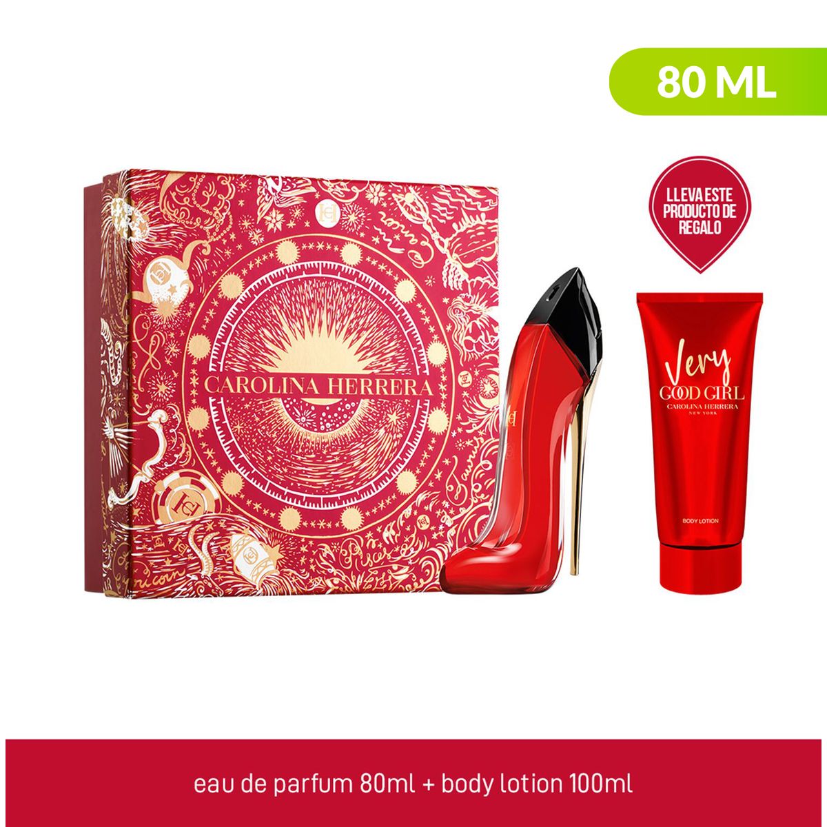 CAROLINA HERRERA - Perfume Mujer Carolina Herrera Estuche Very Good Girl Incluye: Perfume 80 ml Eau de parfum + Body Lotion 100 ml 