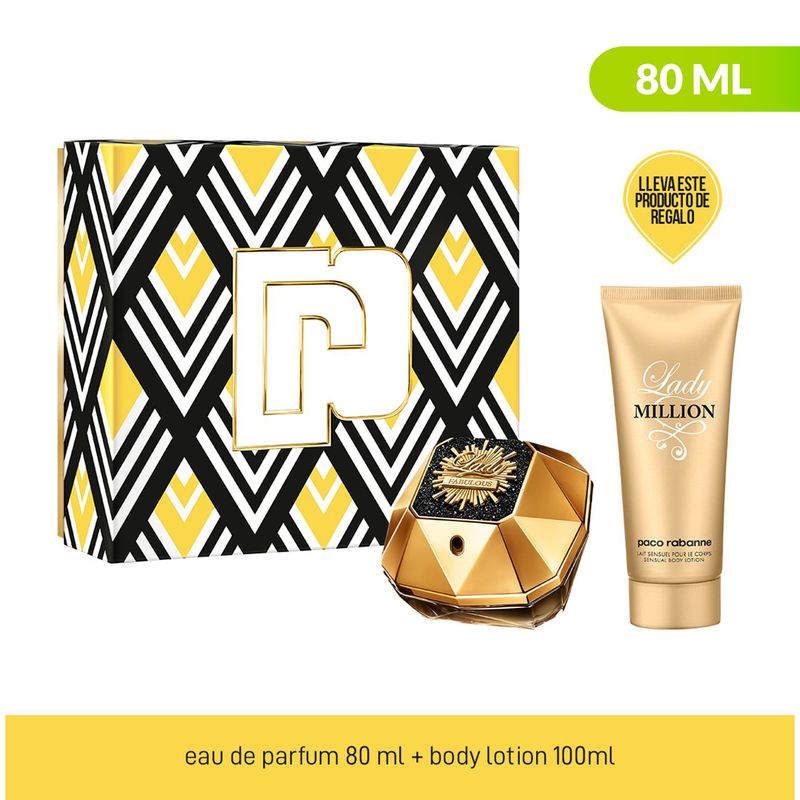 RABANNE - Perfume Mujer Paco Rabanne Estuche Rabanne Lady Million Fabulous Incluye: Perfume 80 ml EDP + Body Lotion 10 ml