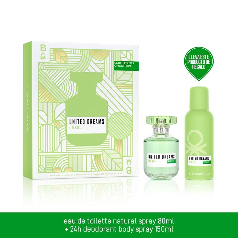 BENETTON - Perfume Mujer Benetton Estuche BNT Live Free 80 ml EDT
