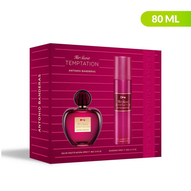 ANTONIO BANDERAS - Perfume Mujer Antonio Banderas Estuche AB HER SECRET TEMPTATION  80 ml EDT