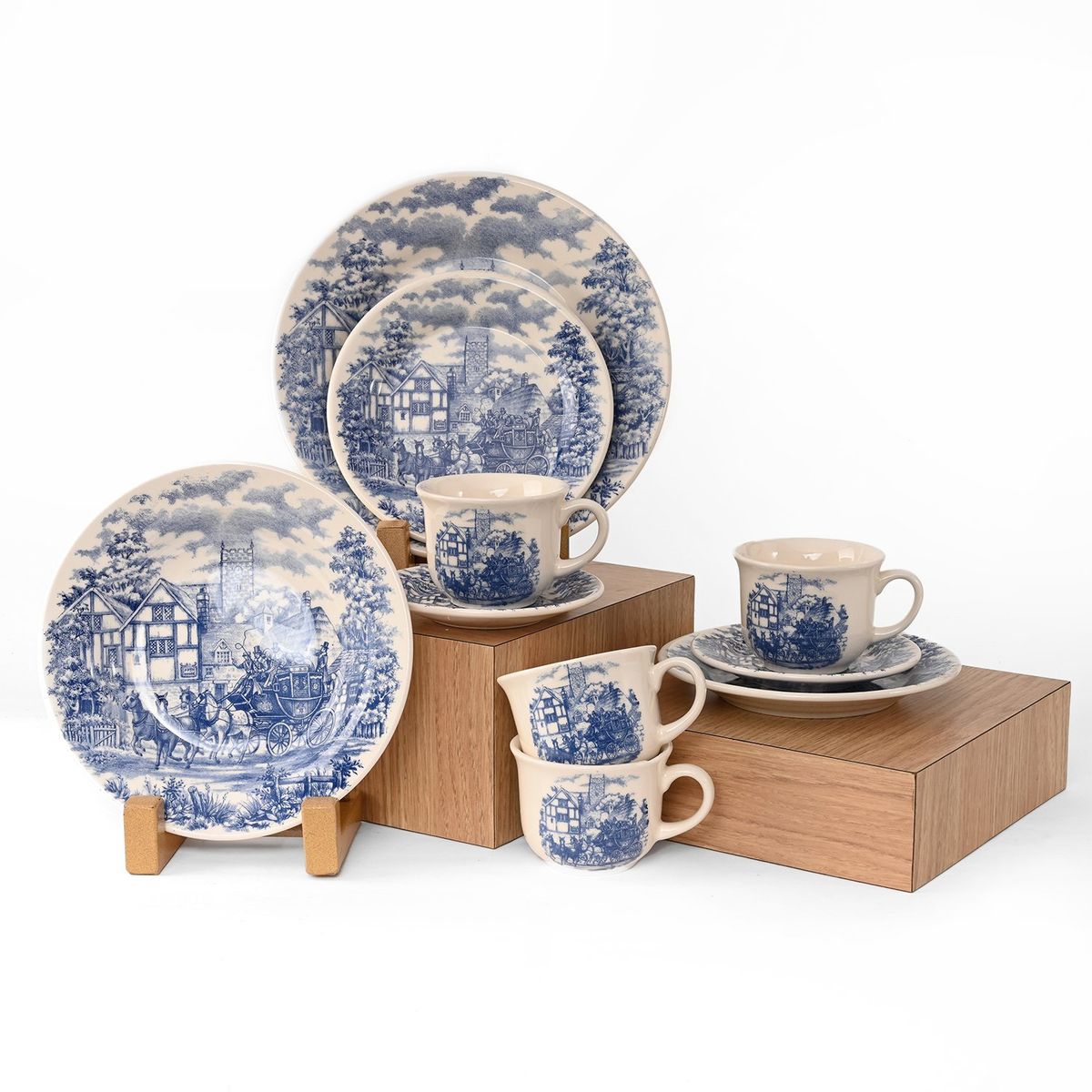 OXFORD - Vajilla Oxford: Cerámica Inglesa 4 puestos 20 piezas