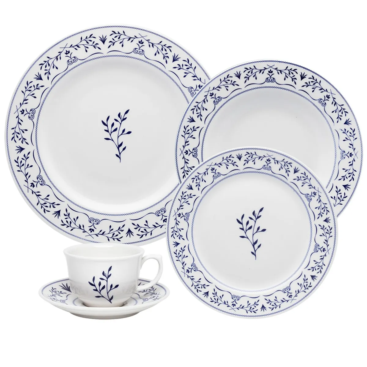 OXFORD - Vajilla Oxford: Porcelana Ming 6 puestos 30 piezas