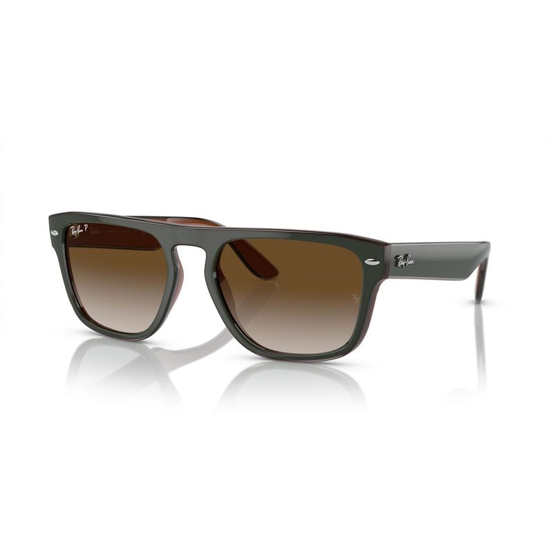 RAY BAN - Gafas de sol Ray Ban RB4407 Unisex Marco Green Dark Gray Transp Brown Lente Grey Gradient Brown Polar