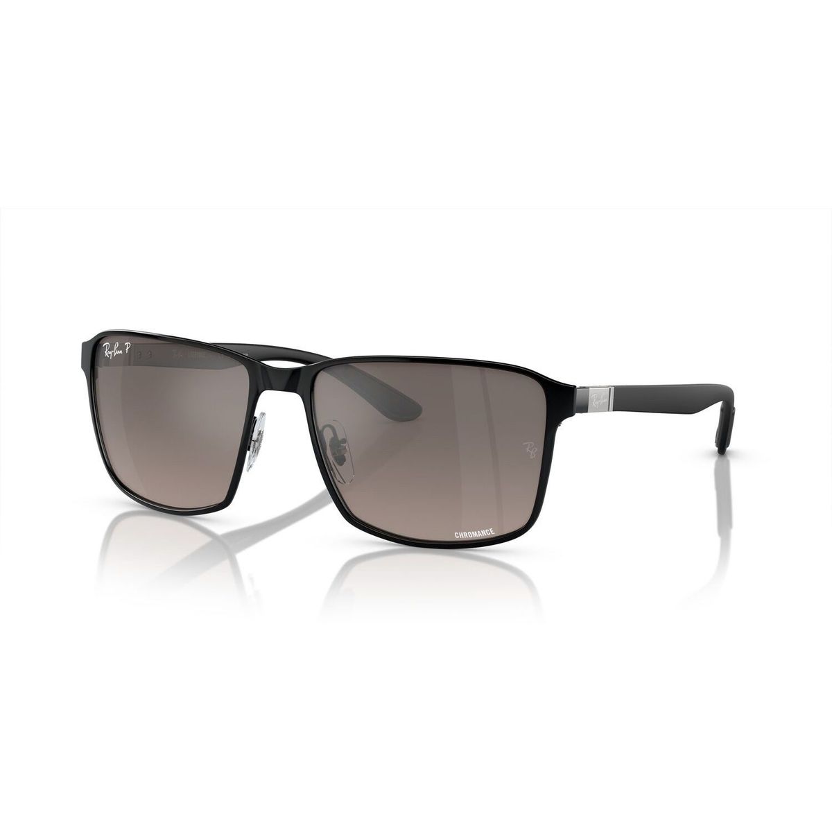 RAY BAN - Gafas de sol Ray Ban B3721CH Unisex Marco Matte Black On Black Lente Grey Mirror Polar