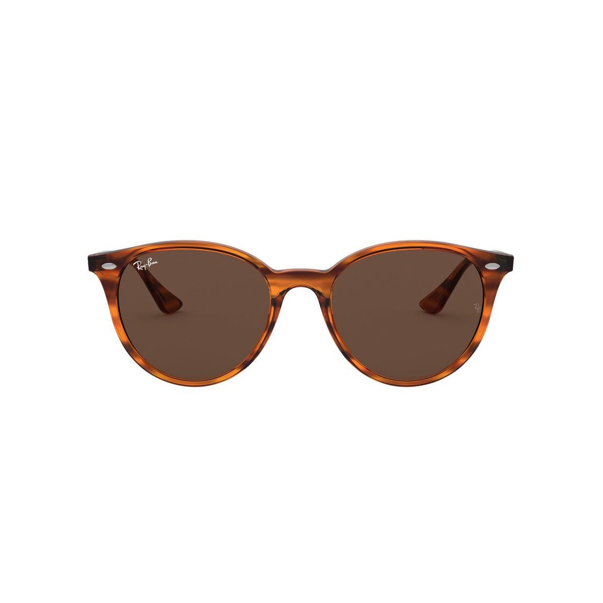 RAY BAN - Gafas de sol Ray Ban RB4305 Unisex Marco Striped Red Havana Lente Dark Brown