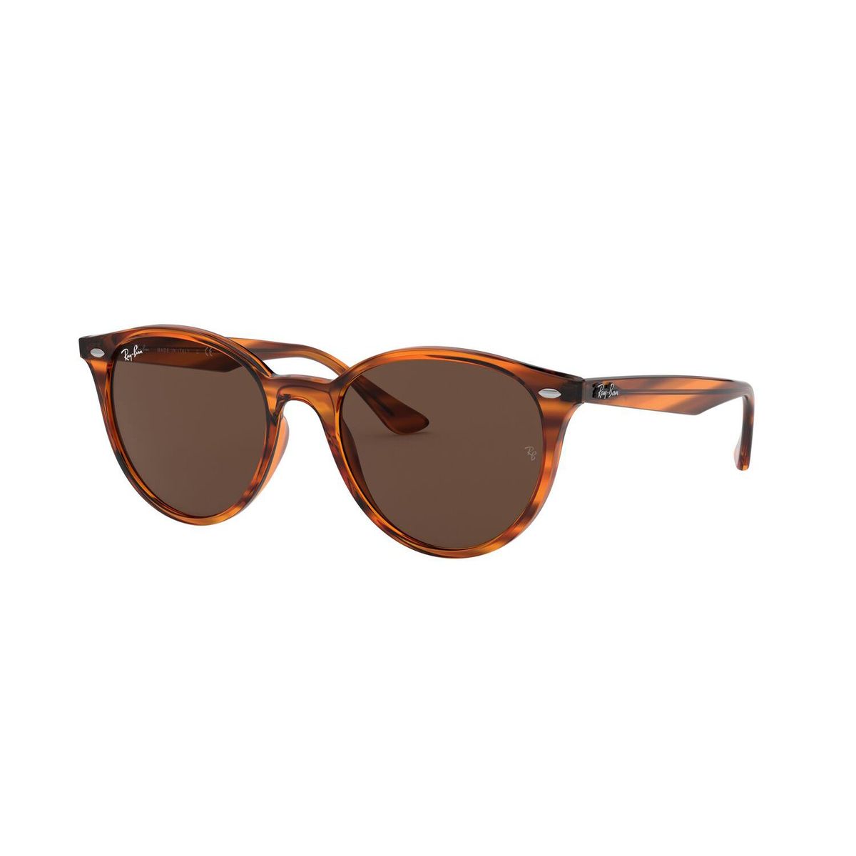 RAY BAN - Gafas de sol Ray Ban RB4305 Unisex Marco Striped Red Havana Lente Dark Brown