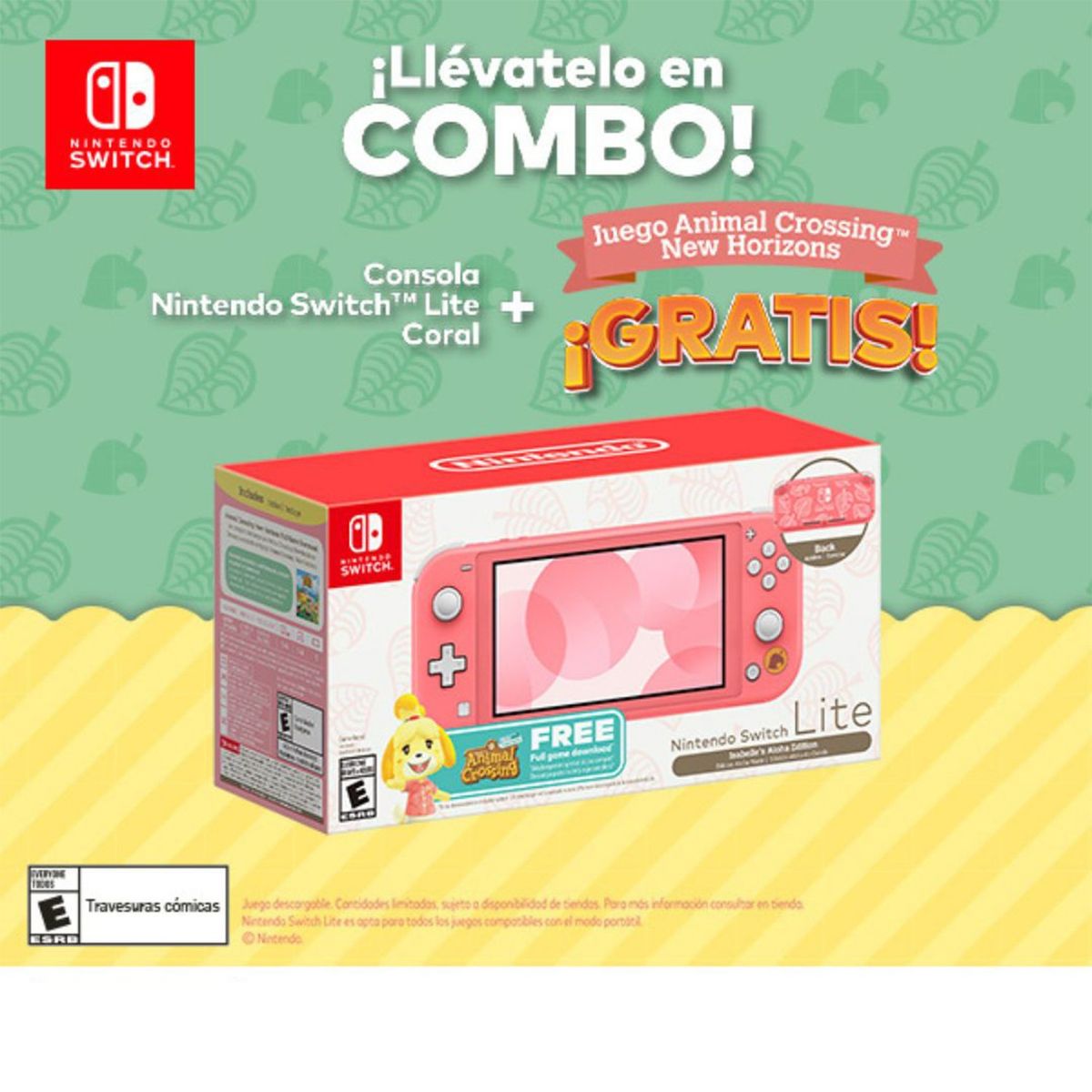 NINTENDO - Consola Nintendo Switch Lite 32GB | Edicion Isabelles | Incluye Juego Aloha Animal Crossing 