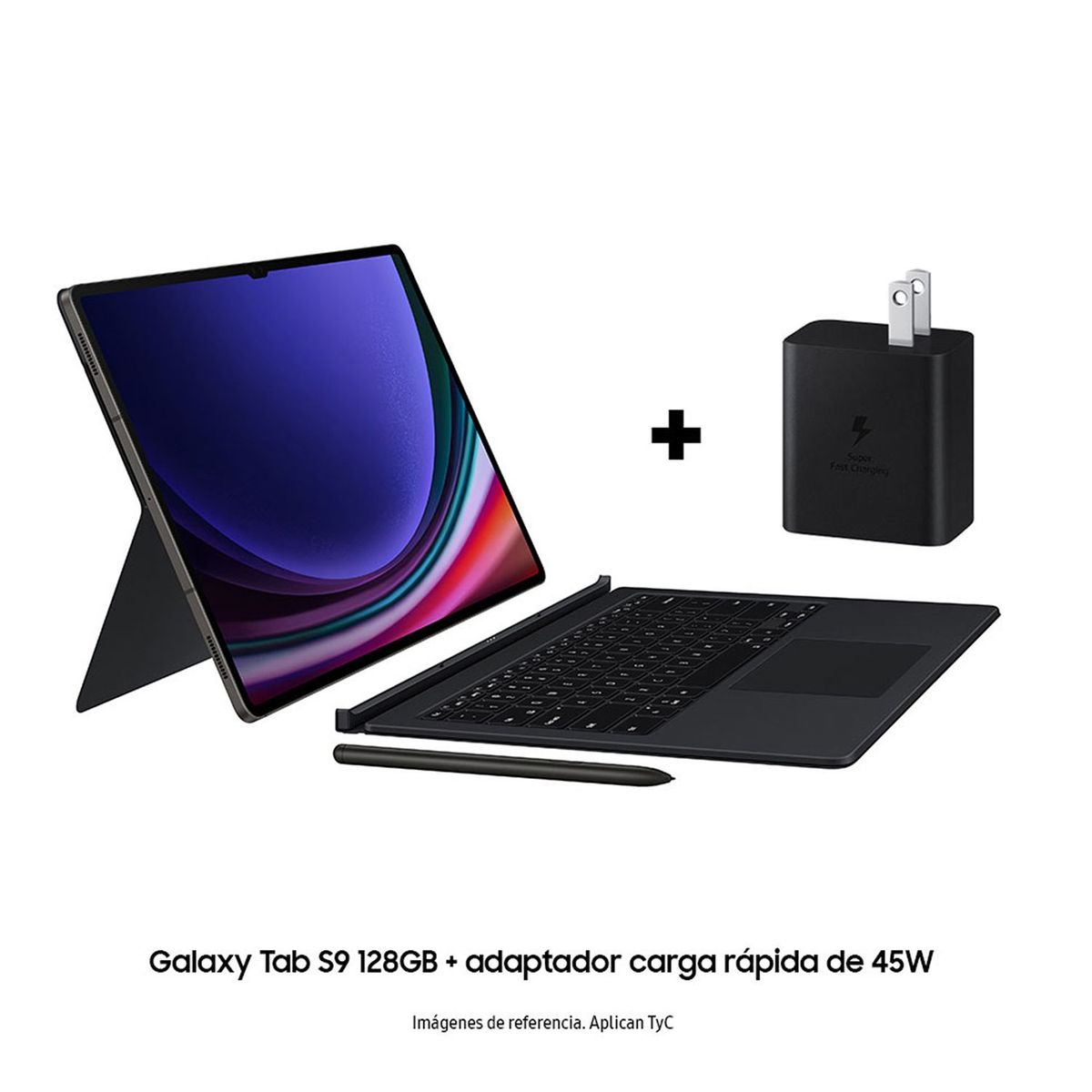 SAMSUNG - Tablet Samsung Galaxy Tab S9 + Cargador 45W 