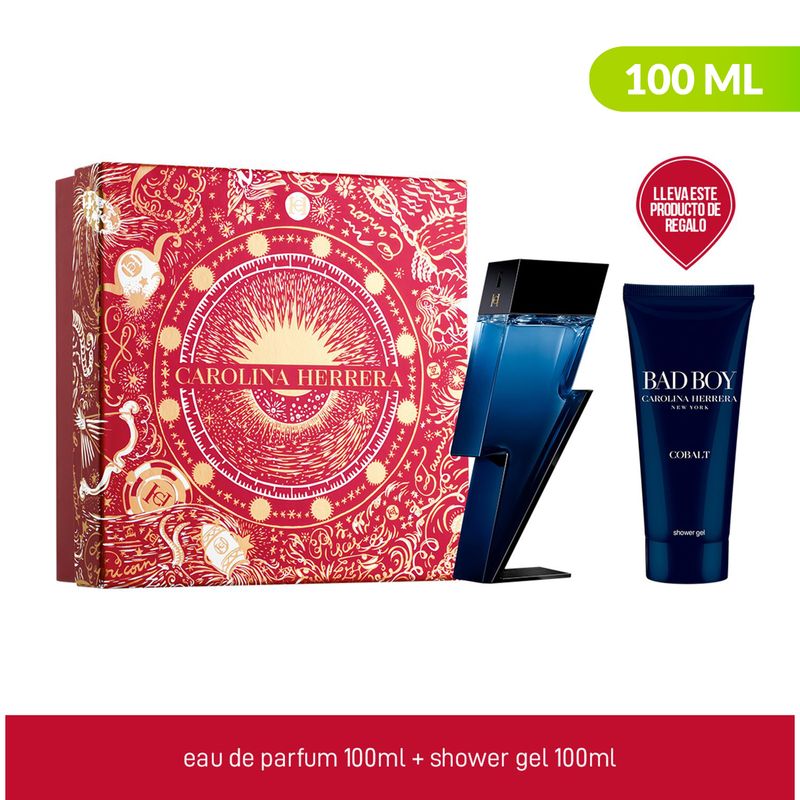 CAROLINA HERRERA - Estuche Perfume Carolina Herrera Hombre Bad Boy Cobalt 100 ml + Shower Gel 100ml
