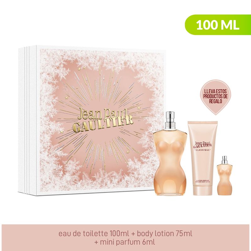 JEAN PAUL GAULTIER - Estuche Perfume Jean Paul Gaultier Mujer Classique 100ml + Body Lotion 75ml + Miniatura 6ml