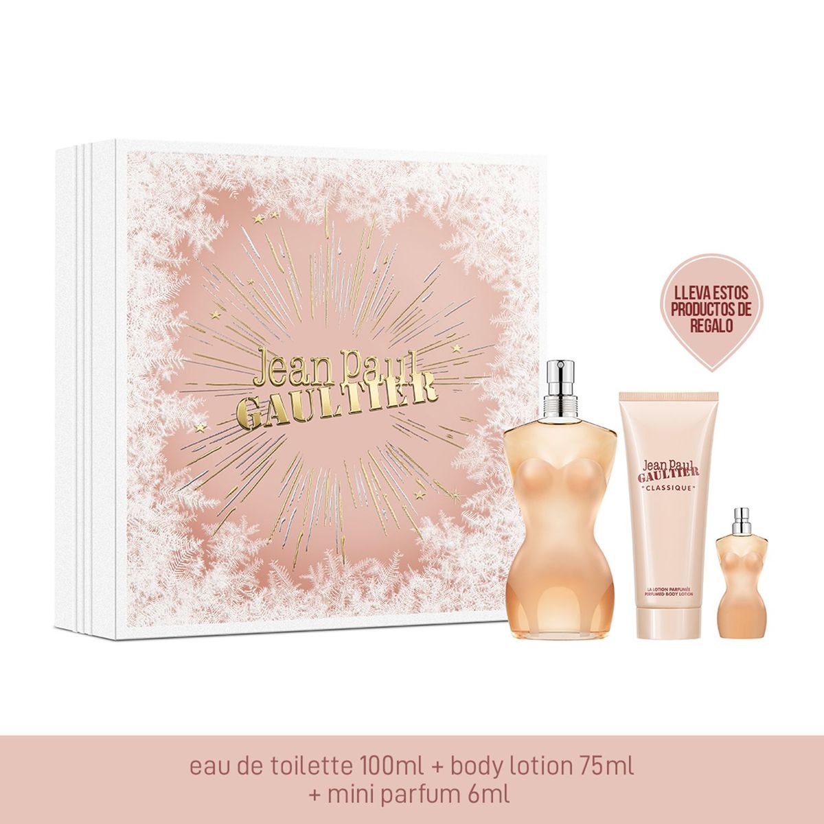 JEAN PAUL GAULTIER - Estuche Perfume Jean Paul Gaultier Mujer Classique 100 ml + Body Lotion 75ml + Miniatura 6ml 