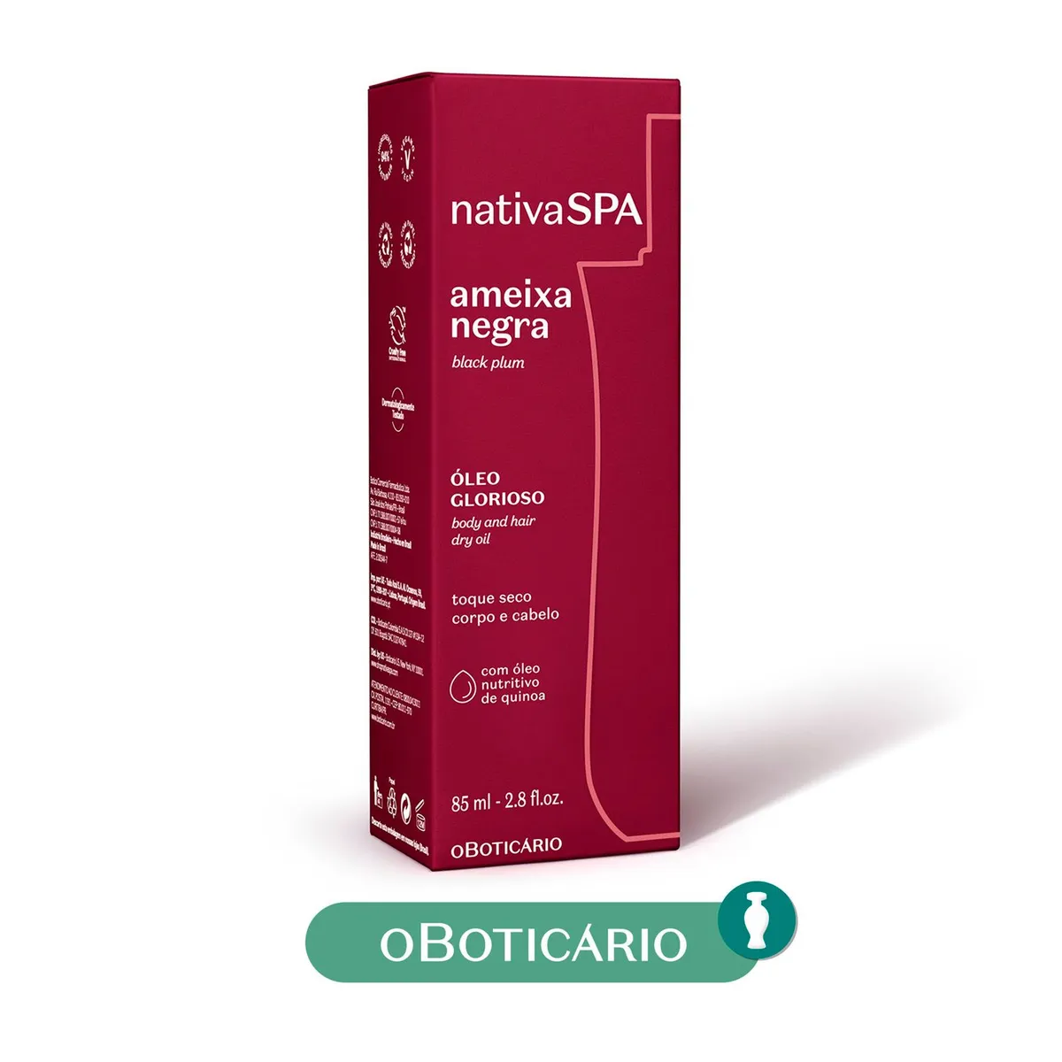 NATIVA SPA - Aceite Oleo Multifuncional Ameixa Negra Nativa Spa O Boticario Todo tipo de piel 85 ml 