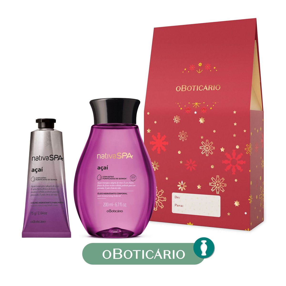 NATIVA SPA - Hidratante corporal Kit Açai Natal 23 Nativa Spa O Boticario Incluye: 2 productos 