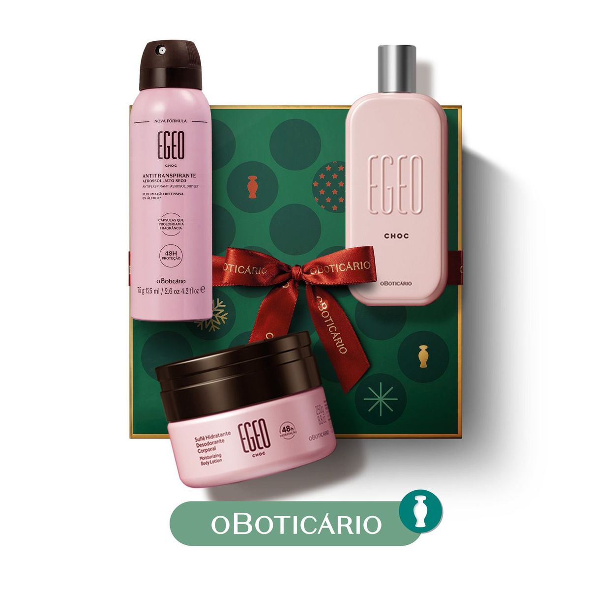 EGEO - Set de Perfume Mujer Egeo O Boticario Perfume 90 ml Choc + Desodorante Antitranspirante Aerosol 75 g Choc 