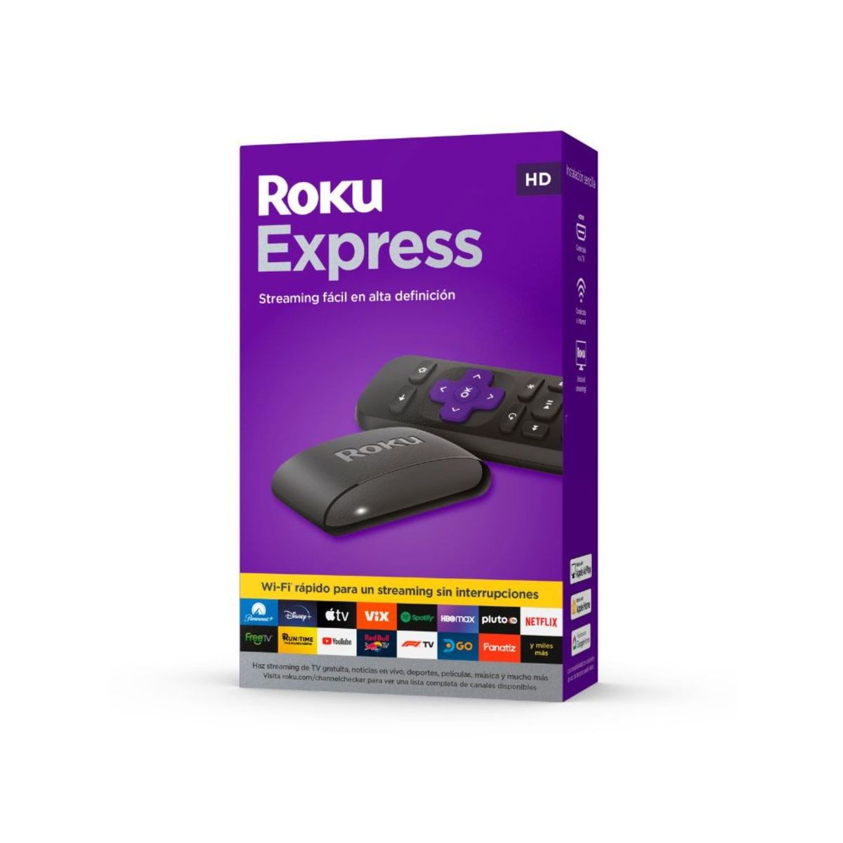 ROKU - Roku Express, dispositivo de streaming |Incluye cable HDMI/USB de alta velocidad y control remoto | Compatible con Alexa, Google Home, Apple Air Play, Apple Home