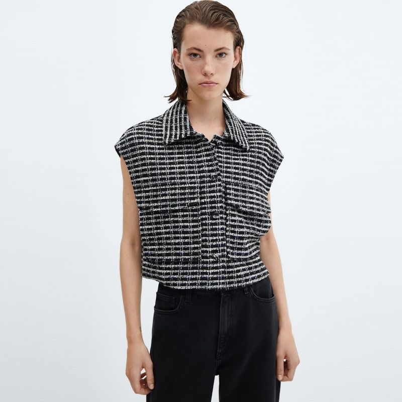 MANGO - Chaleco para Mujer Tweed MANGO