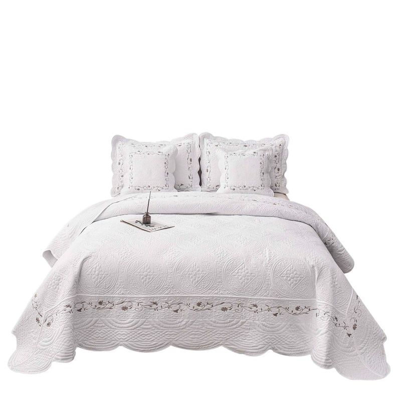 MY HOME STORE - Cubrelecho my home store con exterior y relleno de Poliéster 80 GSM para cama Doble, queen, king. Cubrelecho Estampado y Suave