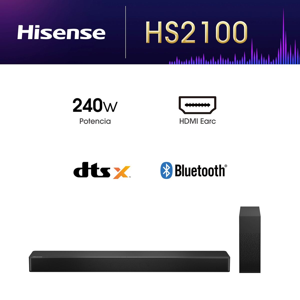 HISENSE - Barra de Sonido Hisense HS2100