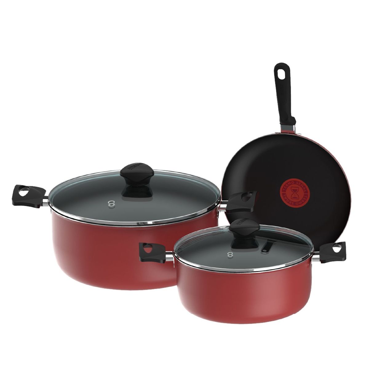 IMUSA - Juego de ollas Imusa 5 piezas antiadherente Aluminio