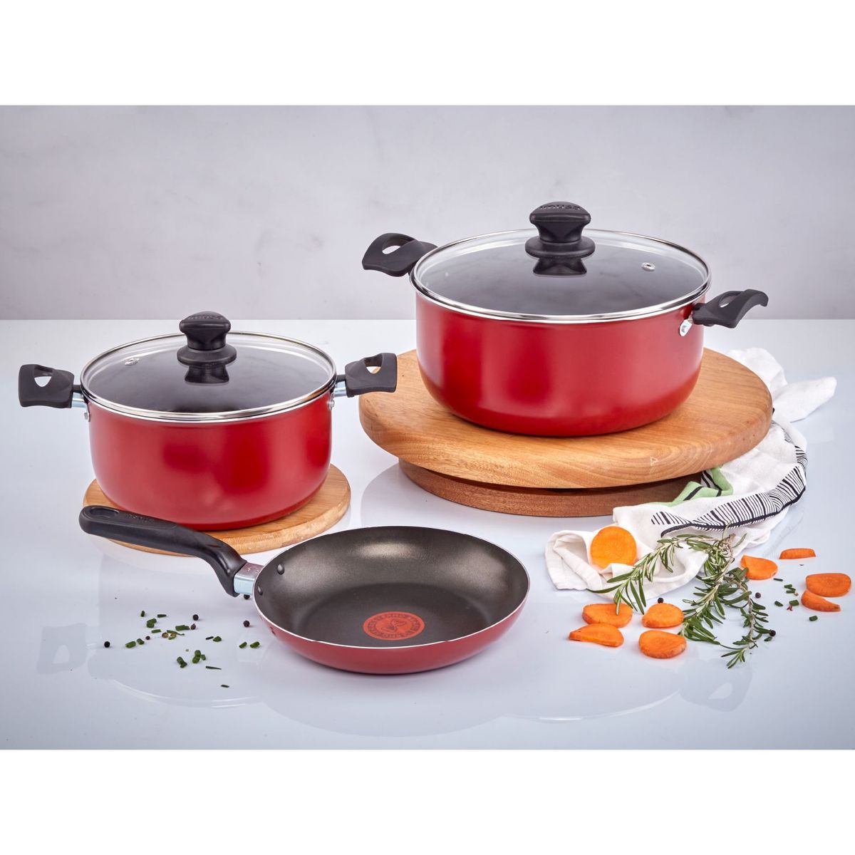 IMUSA - Juego de ollas Imusa 5 piezas antiadherente Aluminio