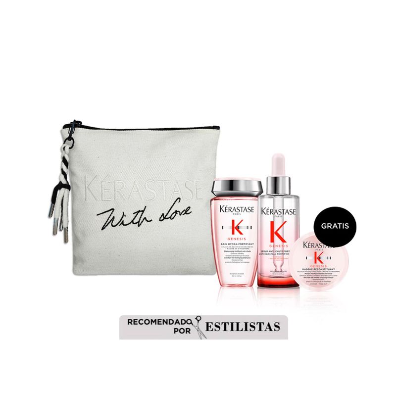 KERASTASE - Tratamiento capilar Pack Genesis Kerastase Incluye: Bain Hydra Fortifiant 250  ml + Serum Anti Chute Fortifiant 90  ml + Masque Reconstutiant 75  ml