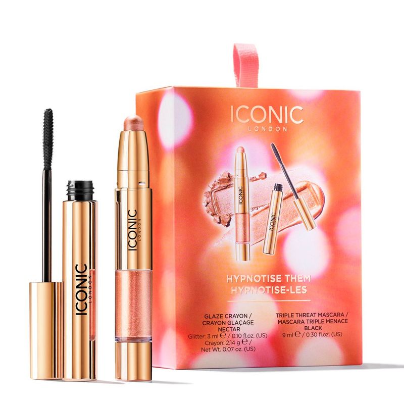 ICONIC LONDON - Pestañinas Iconic London Hypnotise Them Gift Set Pestañina + Glaze Crayon Iconic Incluye :Triple Treath Marcara Negra Y Glaze Crayon Nectar