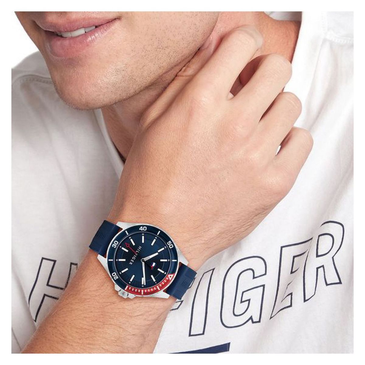 TOMMY HILFIGER - Reloj Tommy Hilfiger para Hombre 1792009 . Reloj Análogo Caucho Azul