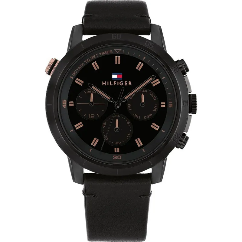 TOMMY HILFIGER - Reloj Tommy Hilfiger para Hombre 1792110 . Reloj Análogo Cuero Negro