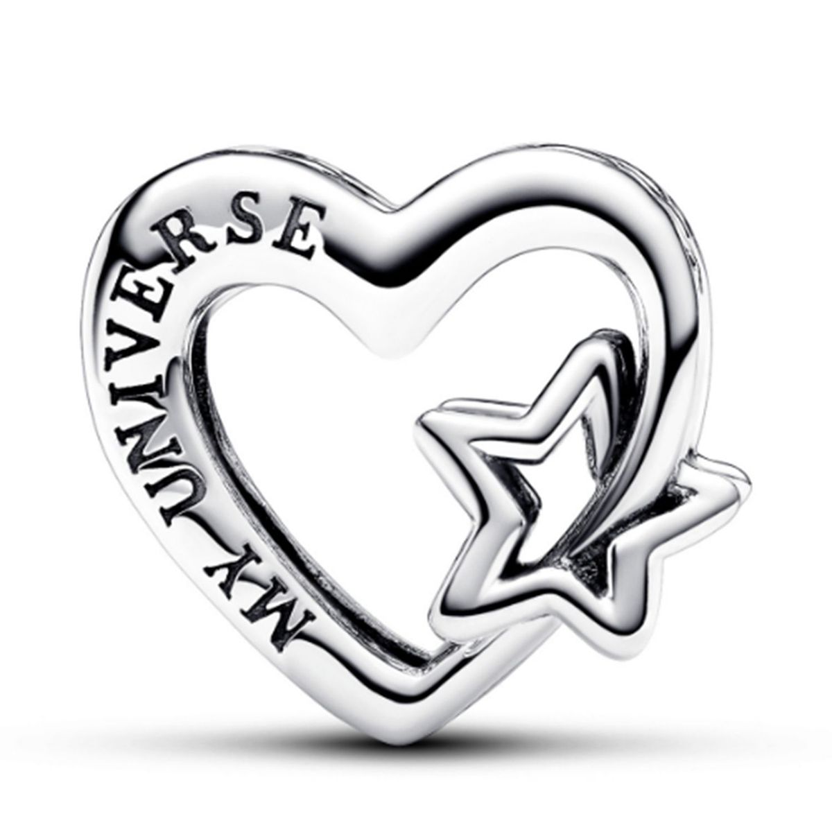 PANDORA - Charm Pandora Corazón Filigrana Familia y Estrella Plata Esterlina