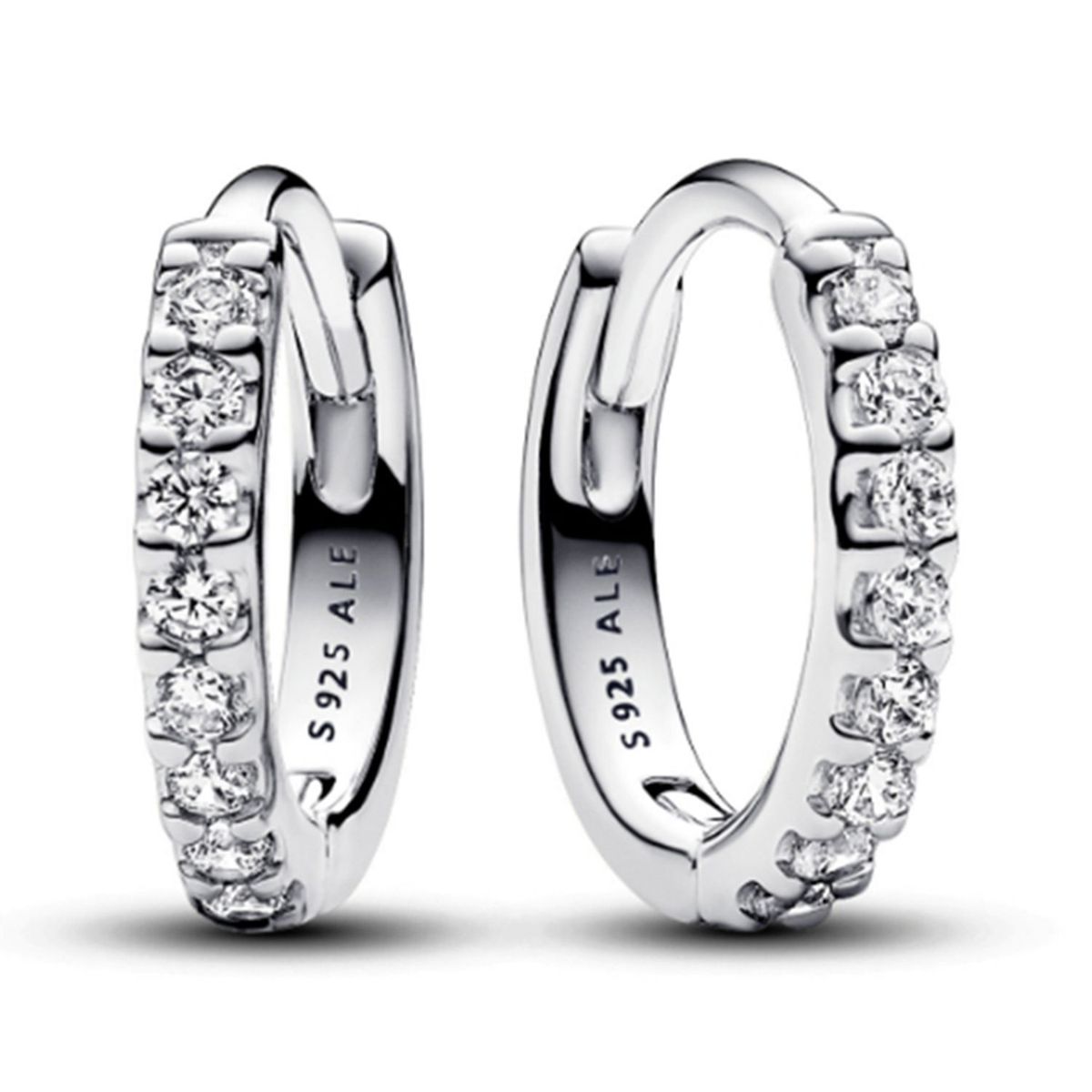 PANDORA - Aretes Pandora Aro Abrazo Brillante Plata Esterlina