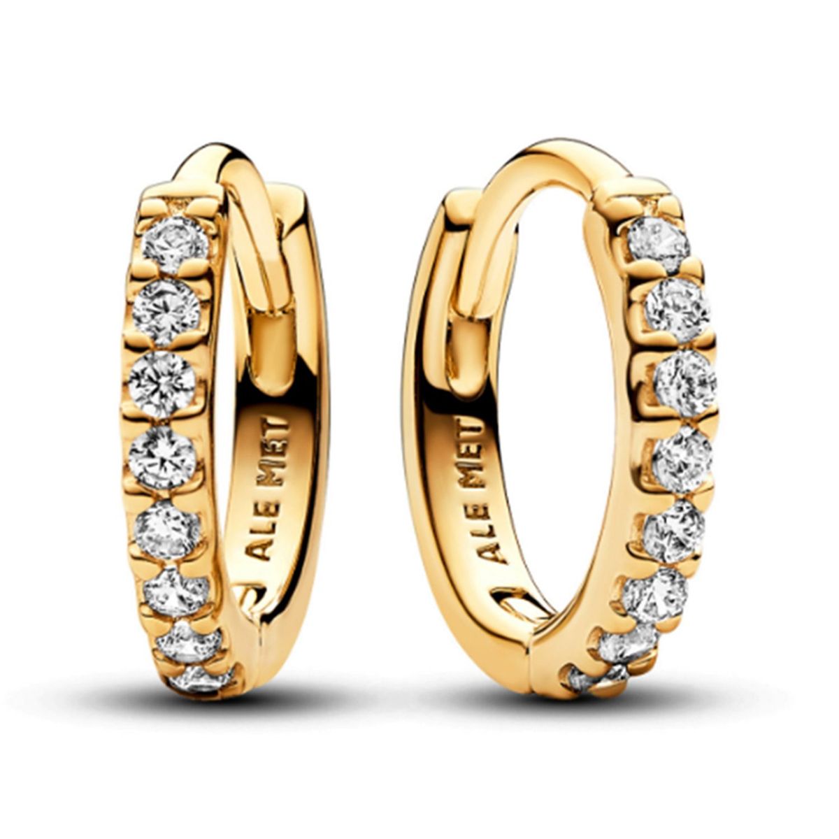 PANDORA - Aretes Pandora Aro Abrazo Brillante Recubrimiento en Oro