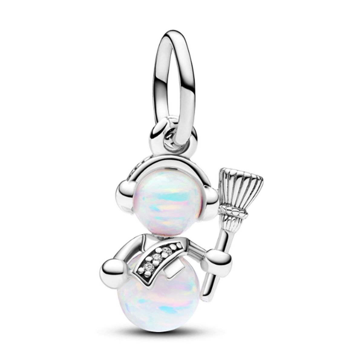 PANDORA - Charm Pandora Muñeco de Nieve Opalescente Plata Esterlina