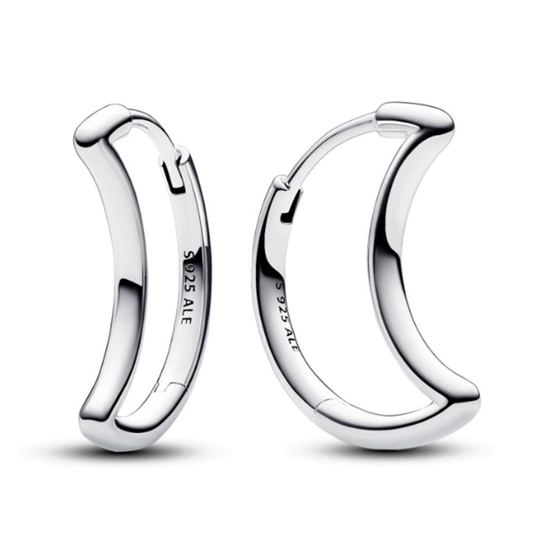 PANDORA - Aretes Pandora Aro Luna Plata Esterlina