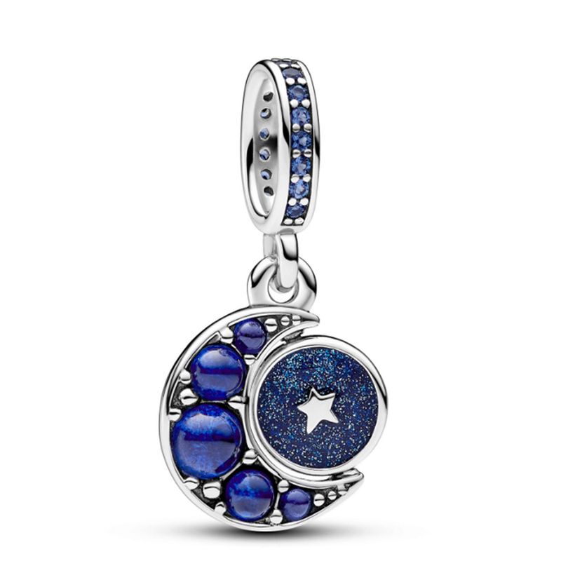 PANDORA - Charm Pandora Colgante Giratorio Luna Brillante Plata Esterlina