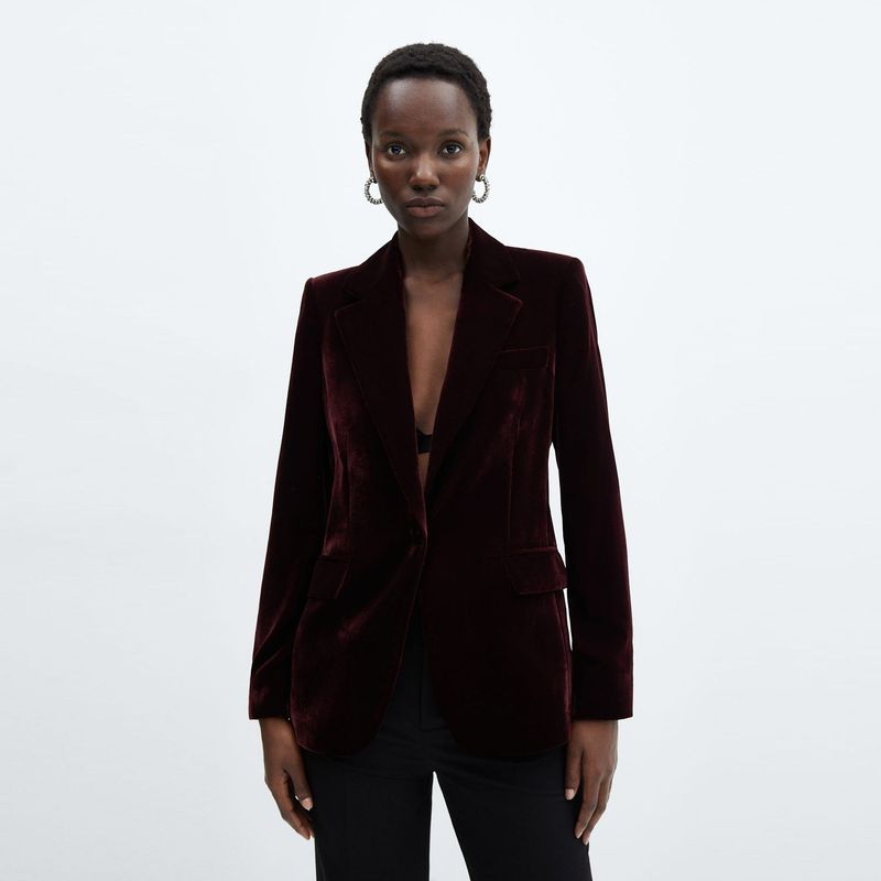 MANGO - Blazer para Mujer de Terciopelo MANGO